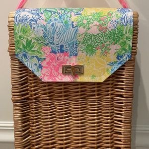 NEW Lilly Pulitzer Wicker Wine basket